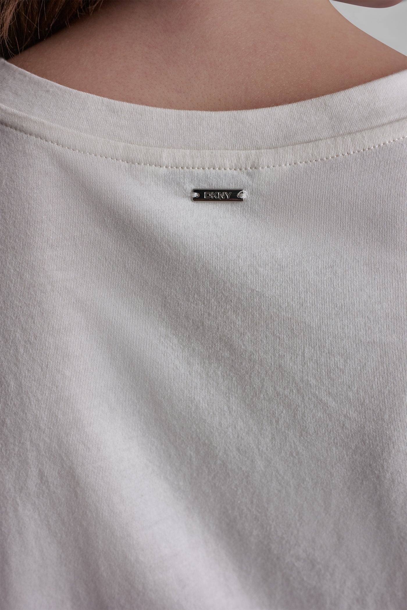 MIXED MEDIA TIE-FRONT TEE