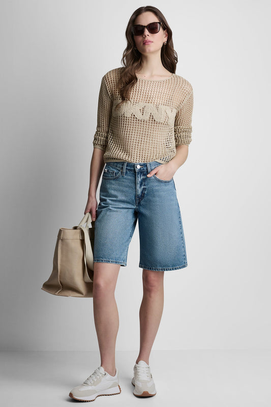 MID RISE RELAXED DENIM SHORT