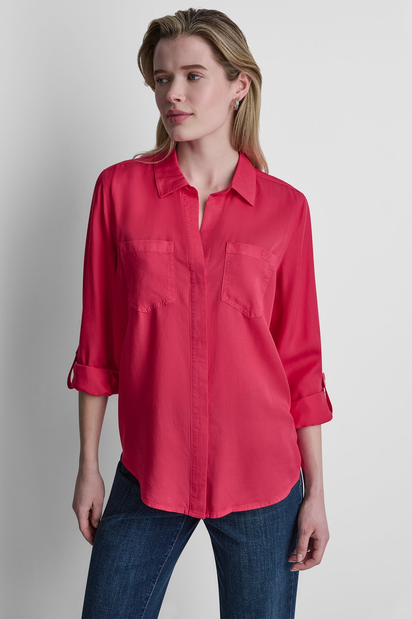 GARMENT DYE SPLIT BACK SHIRT