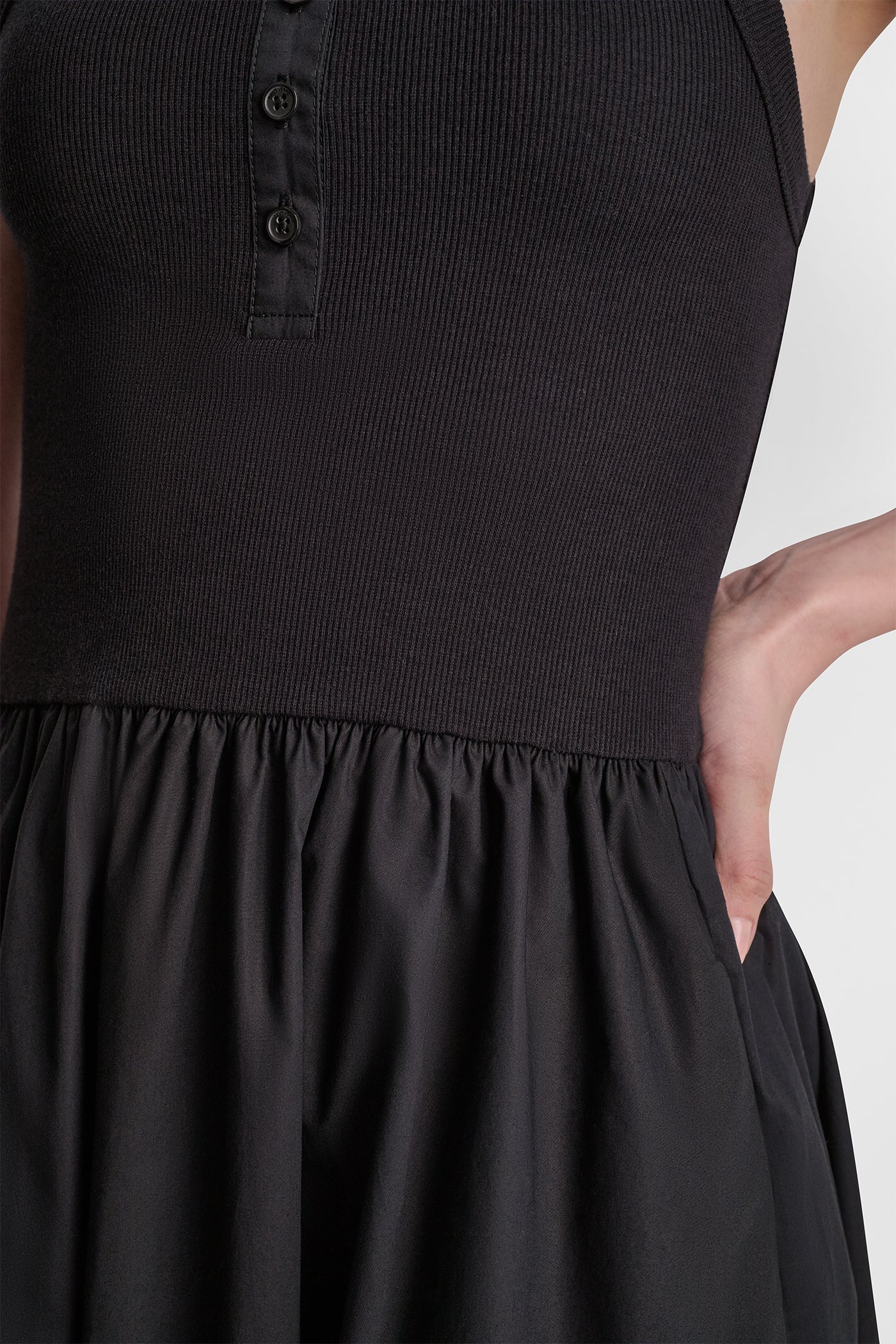 RIB HENLEY TANK MAXI DRESS
