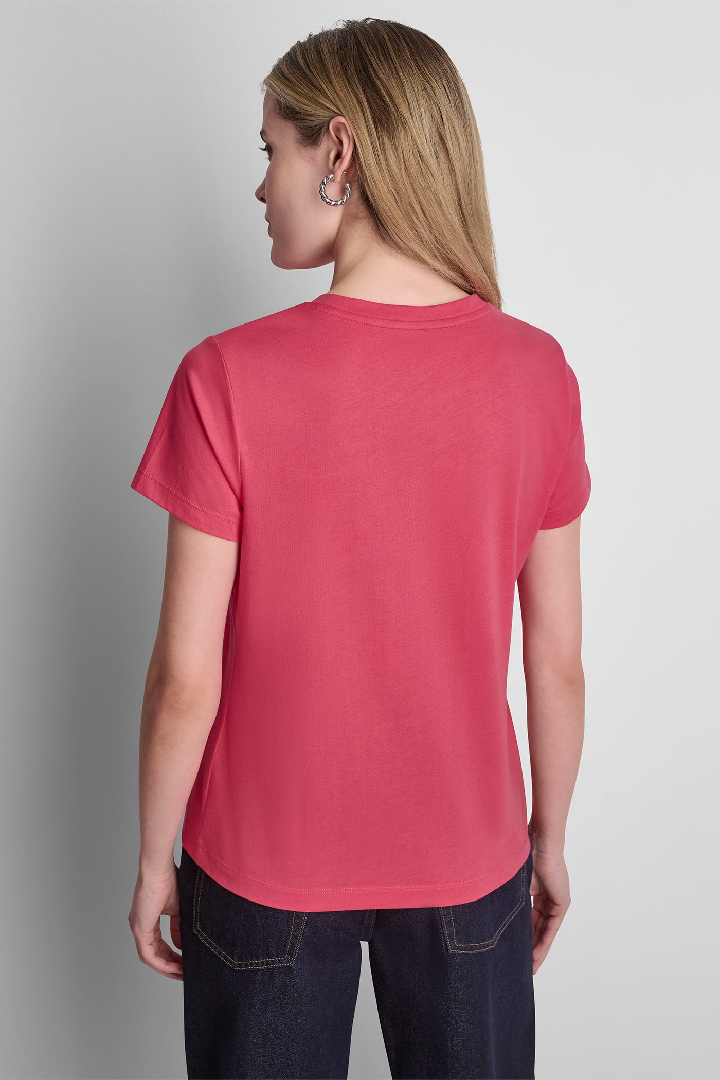 DKNY JEANS STACKED RHINESTONE DOME TEE