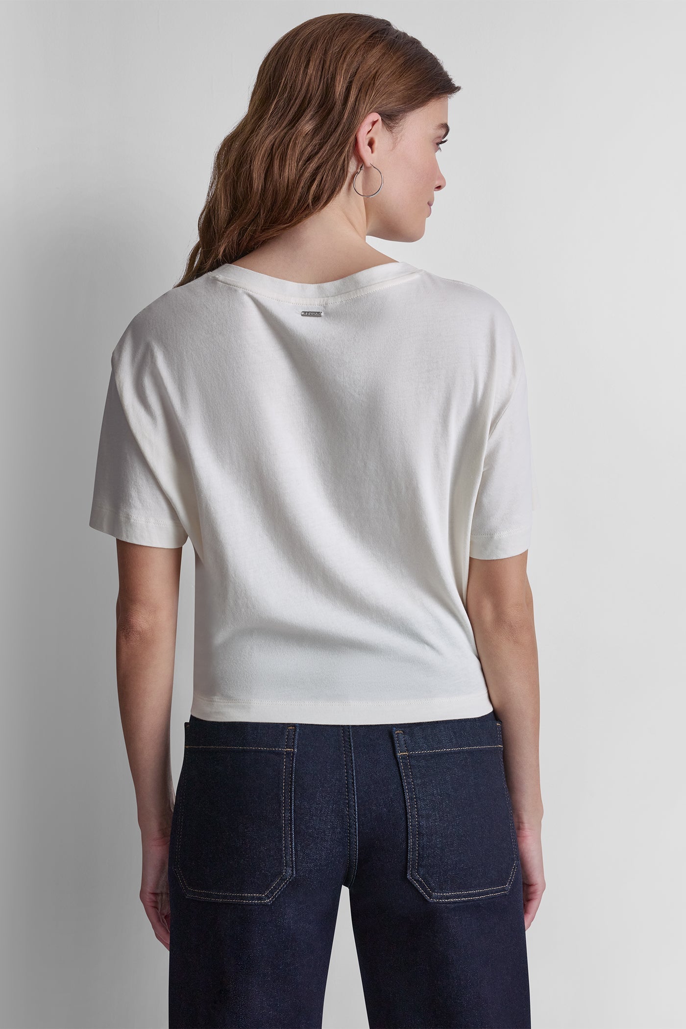 MIXED MEDIA TIE-FRONT TEE