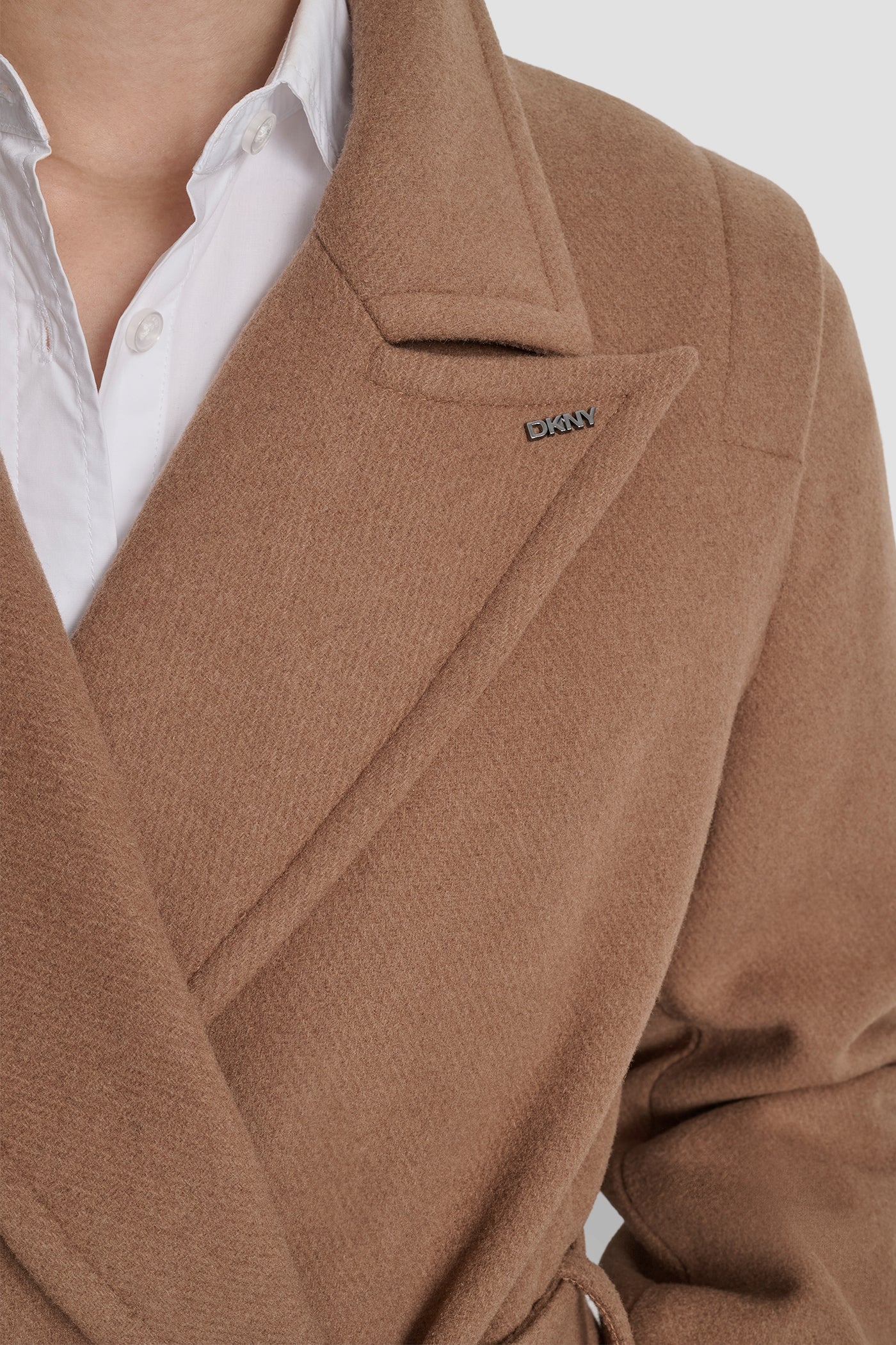 LONG WOOL TAILORED TIE WAIST COAT