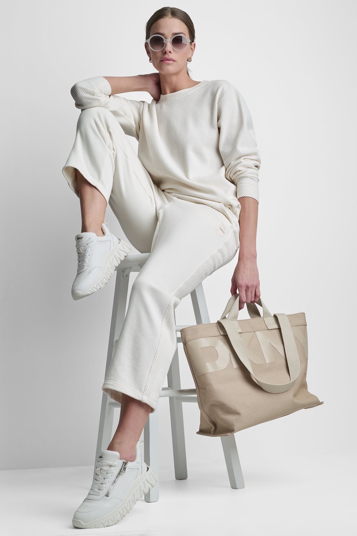 JACQUARD MIX HIGH RISE ANKLE PANT