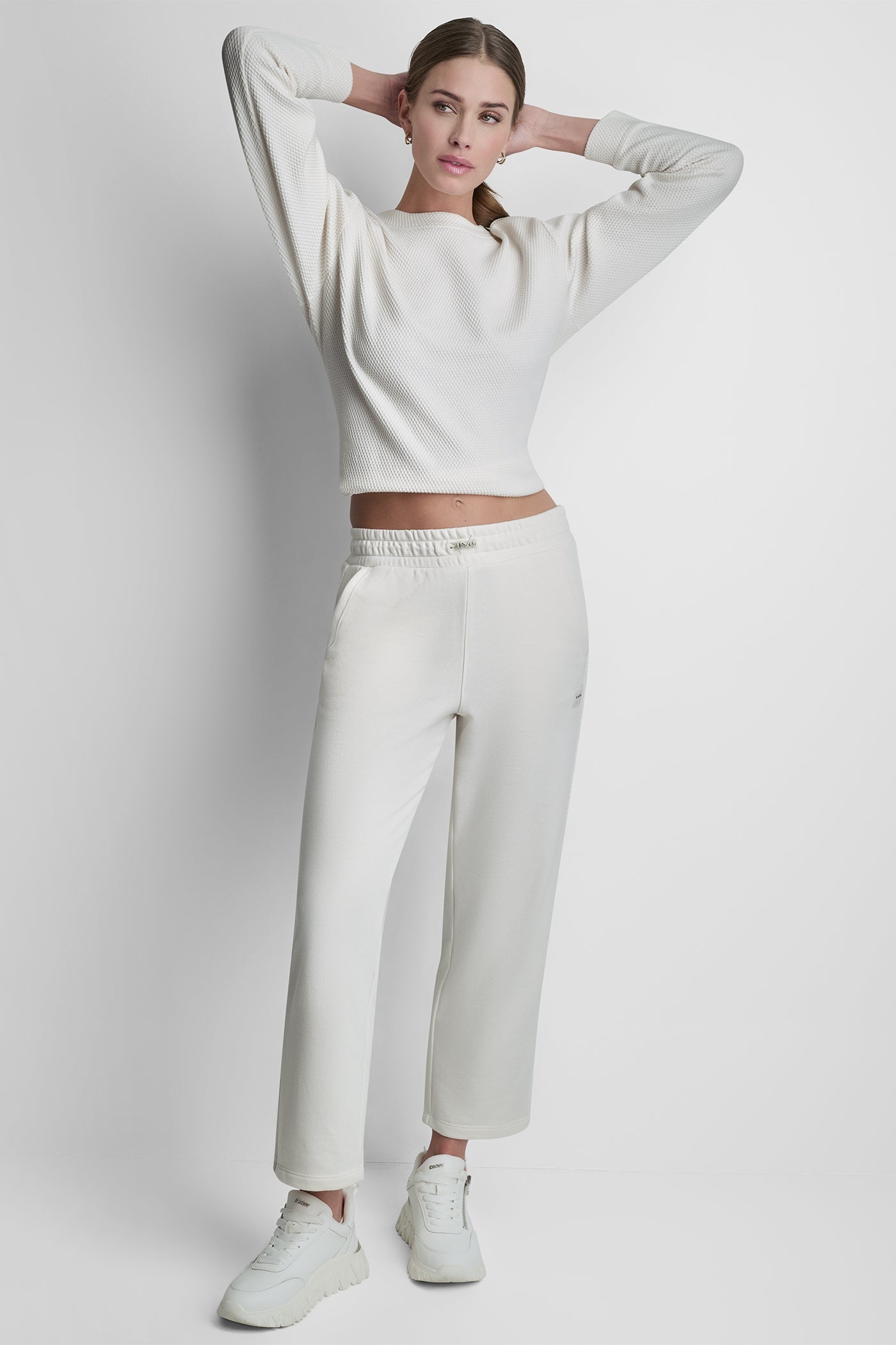 JACQUARD MIX HIGH RISE ANKLE PANT