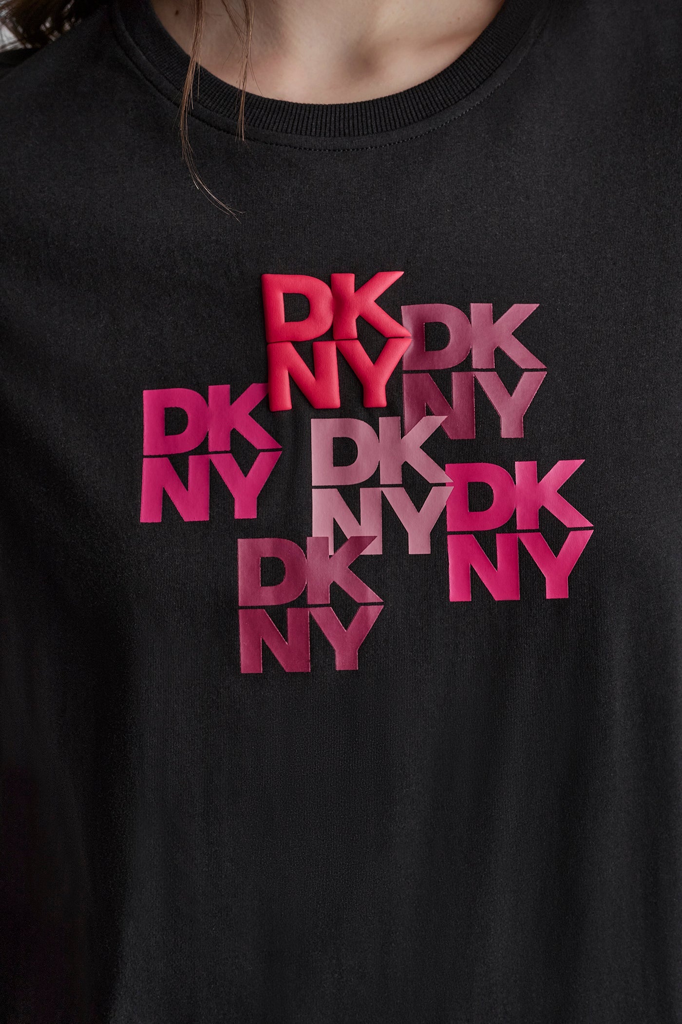 DKNY CAMO MIXED MEDIA LOGO TEE