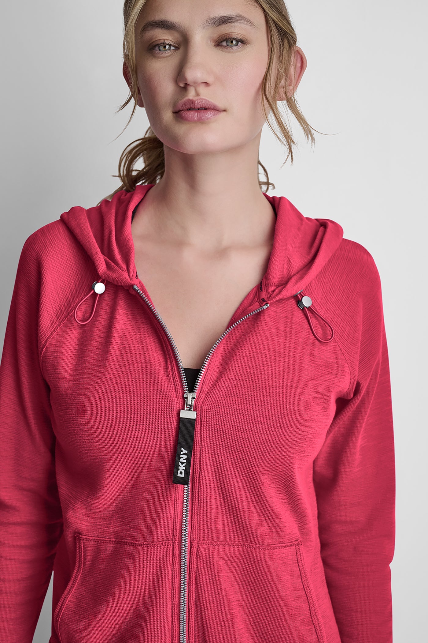 MINI WAFFLE FULL-ZIP HOODIE