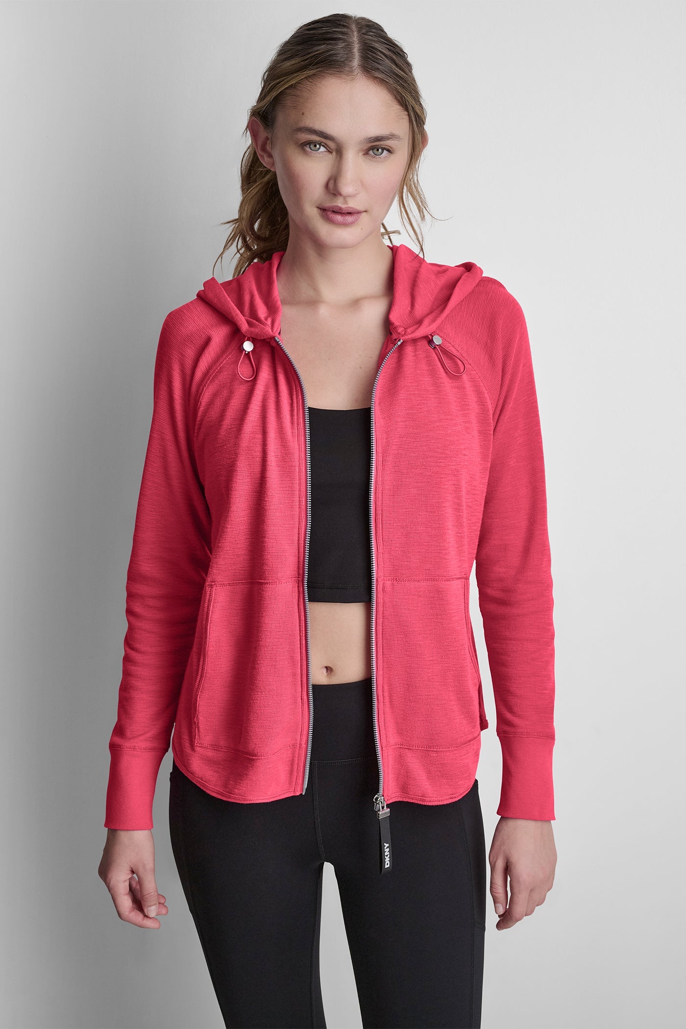 MINI WAFFLE FULL-ZIP HOODIE