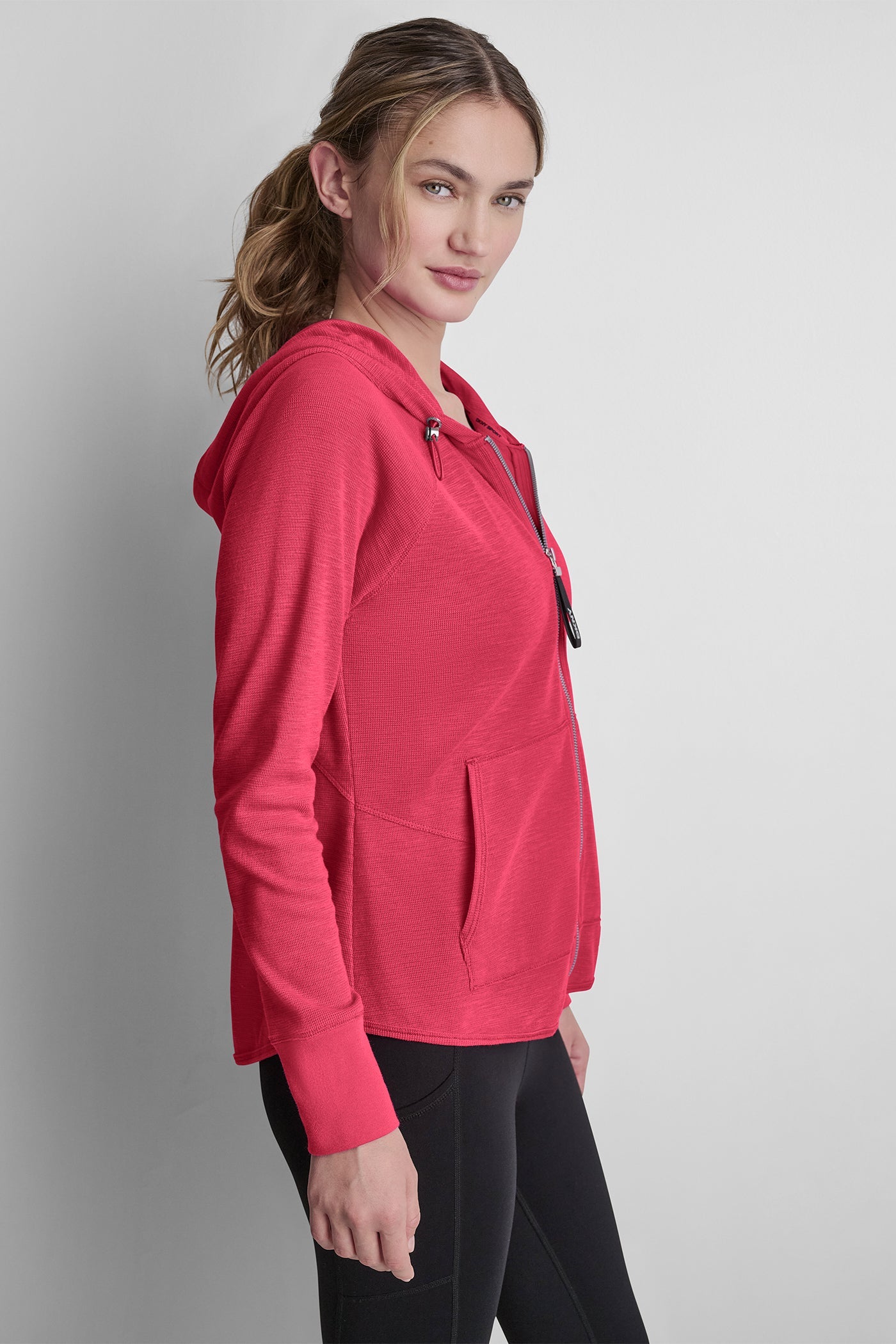 MINI WAFFLE FULL-ZIP HOODIE