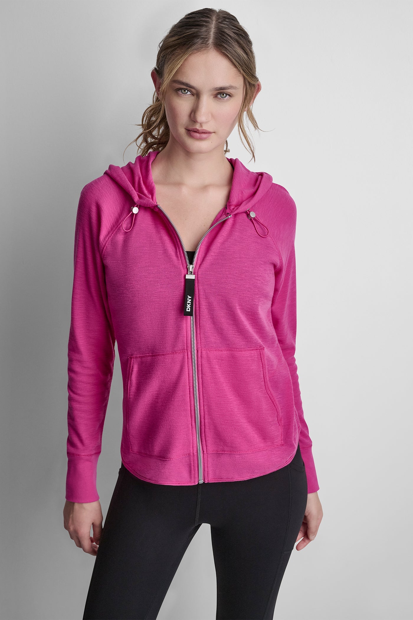 MINI WAFFLE FULL-ZIP HOODIE