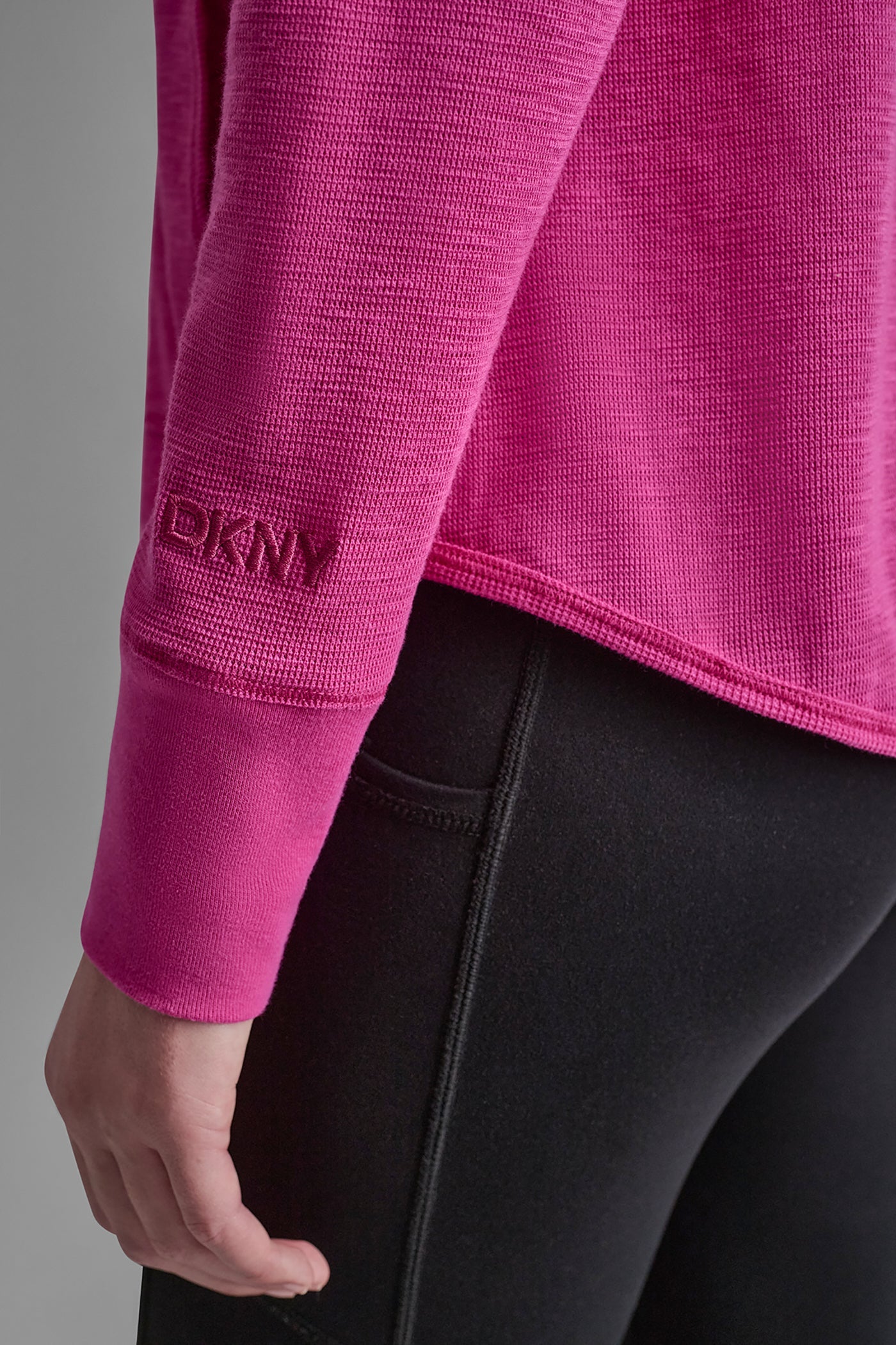 MINI WAFFLE FULL-ZIP HOODIE