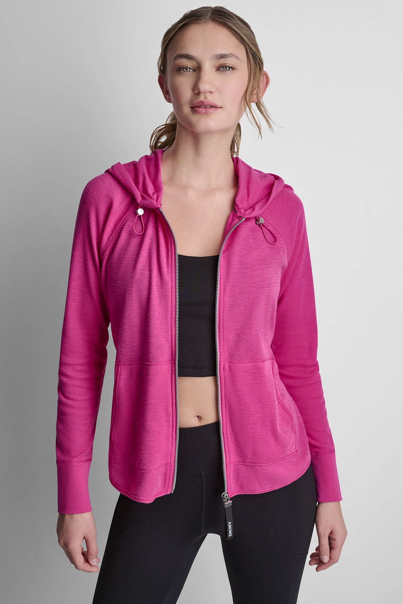 MINI WAFFLE FULL-ZIP HOODIE