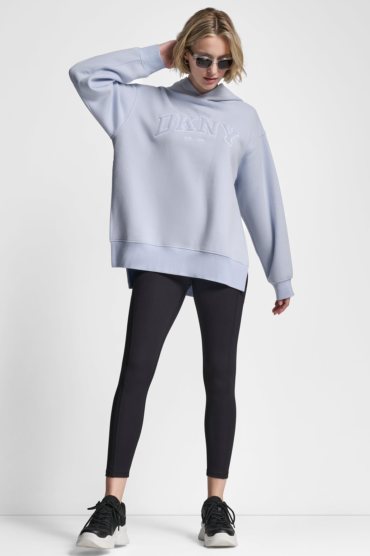 3D VARSITY LOGO OVERSIZED TUNIC HOODIE