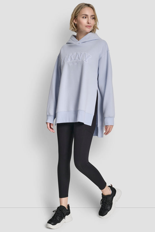 3D VARSITY LOGO OVERSIZED TUNIC HOODIE