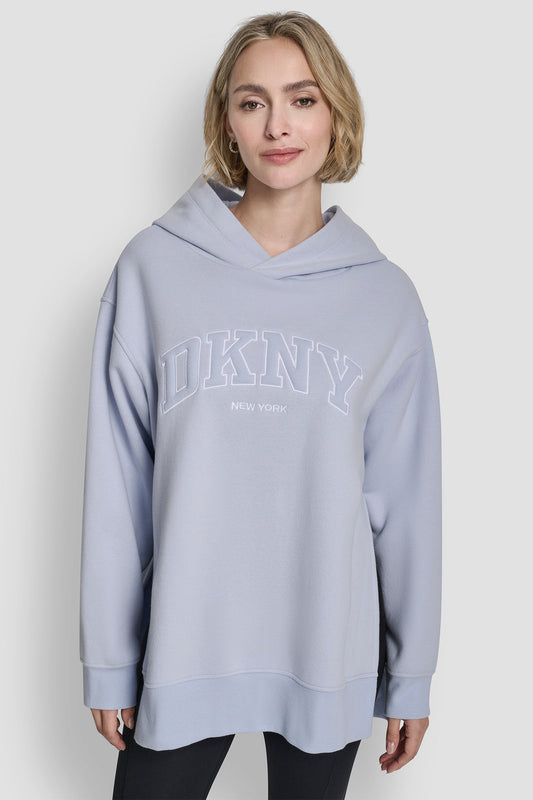 3D VARSITY LOGO OVERSIZED TUNIC HOODIE