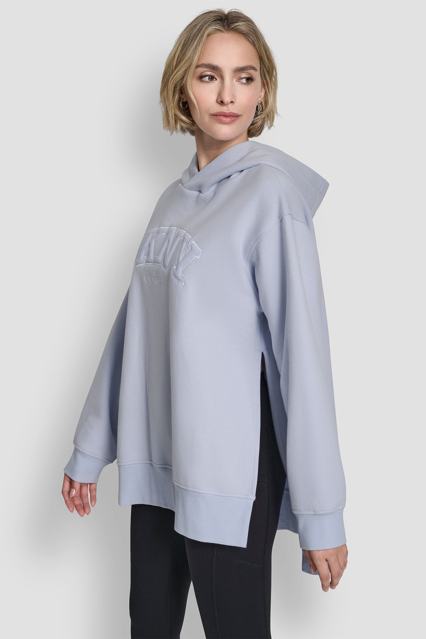 3D VARSITY LOGO OVERSIZED TUNIC HOODIE