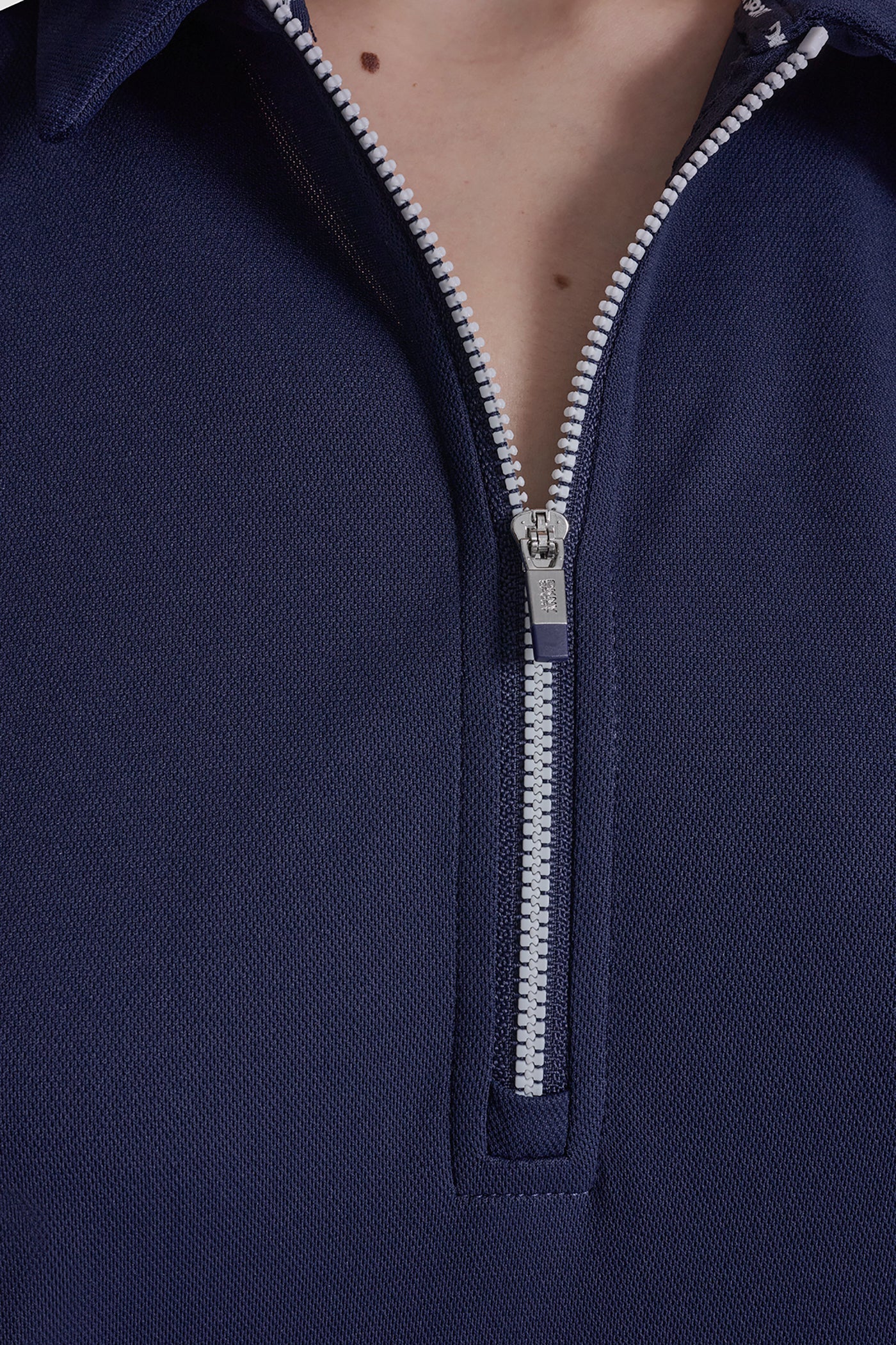 HALF-ZIP POLO DRESS WITH CONTRAST PIPING