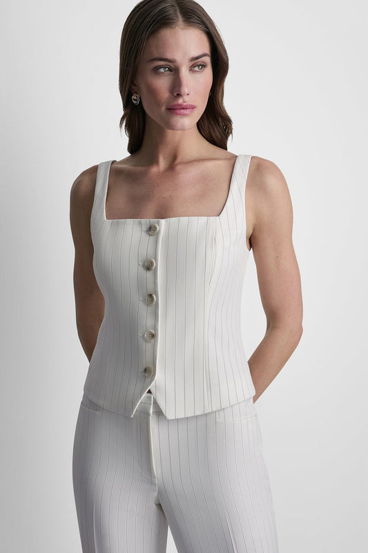 STRIPE BUTTON BLAZER VEST