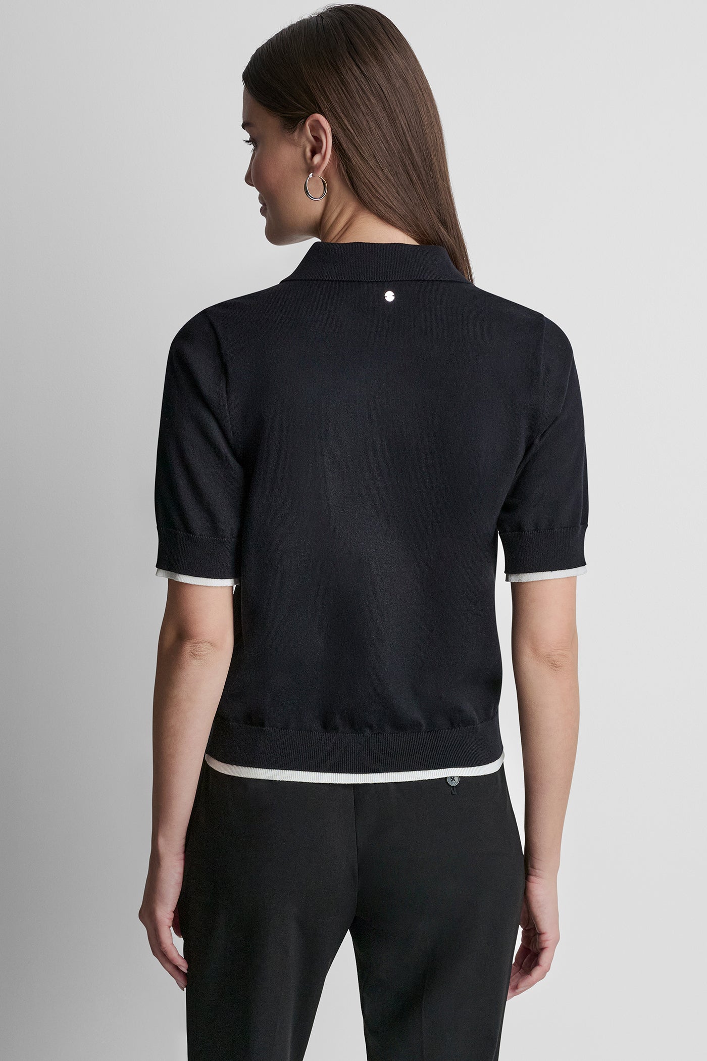 COLOR BLOCK POLO SWEATER