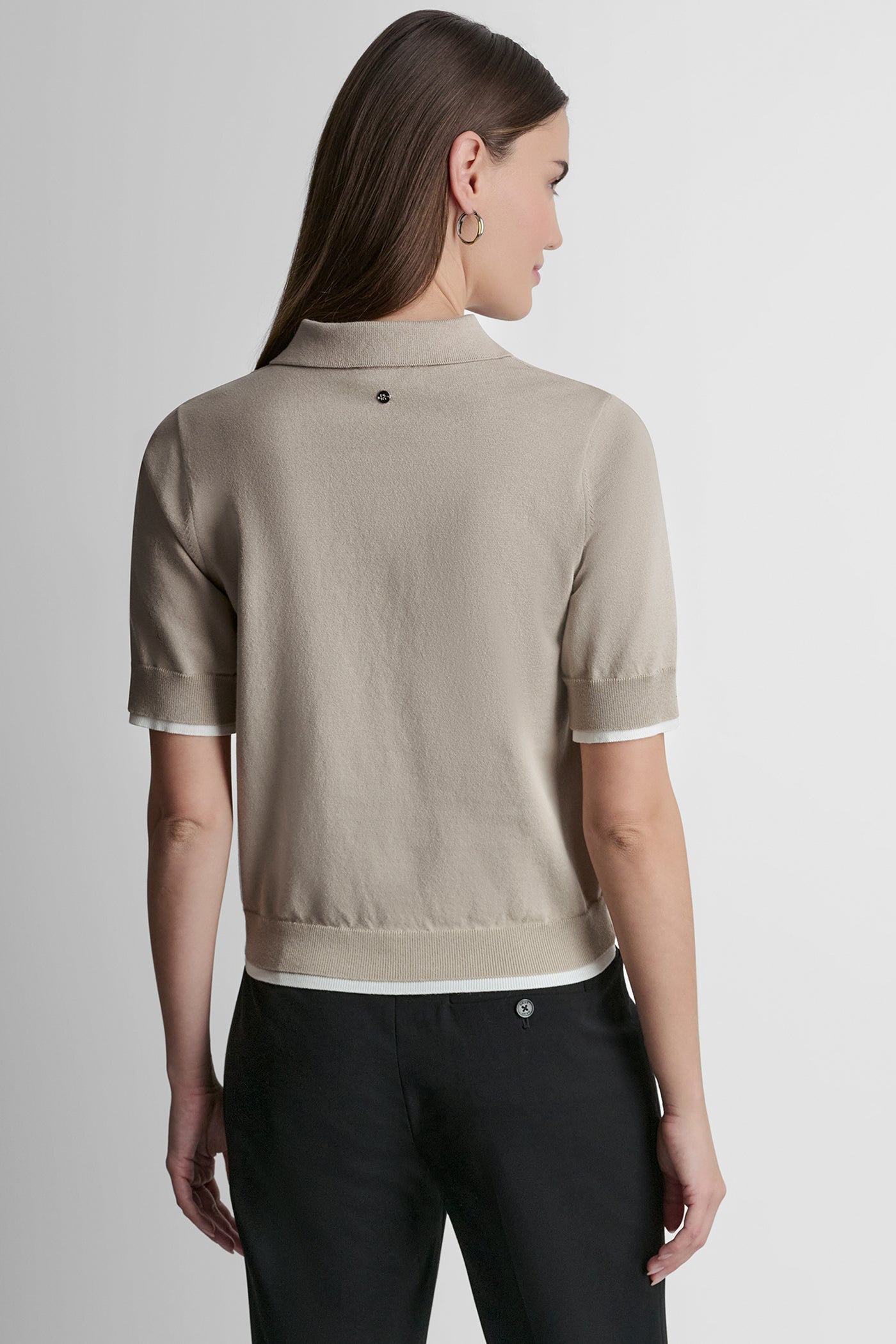 COLOR BLOCK POLO SWEATER