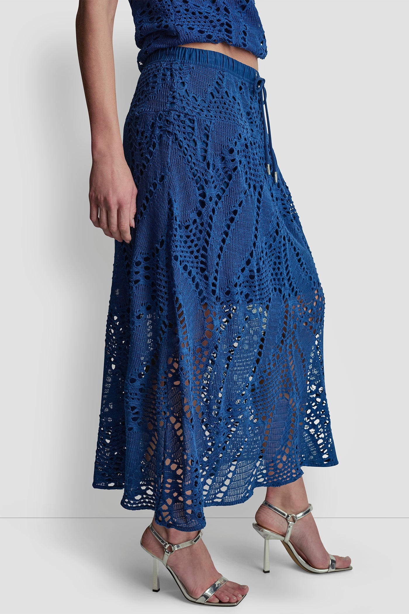CROCHET LEAF MIDI SKIRT
