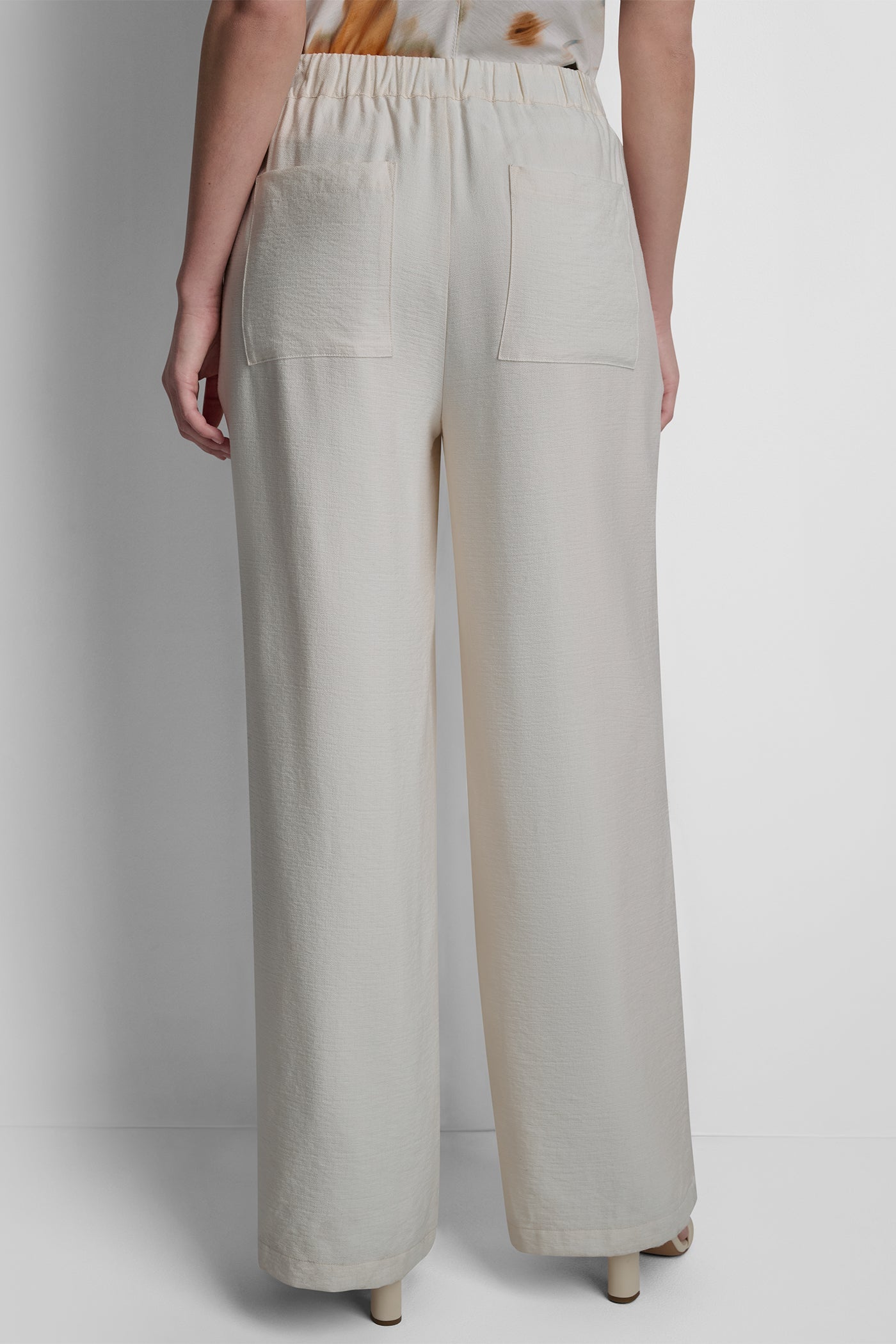 SEAMED WIDE LEG PULL-ON PANT