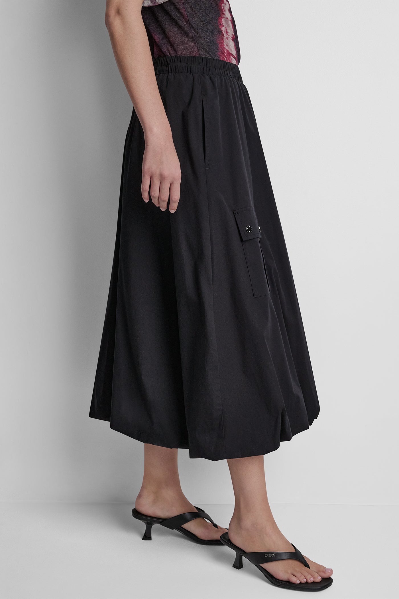 CARGO POCKET BUBBLE MIDI SKIRT