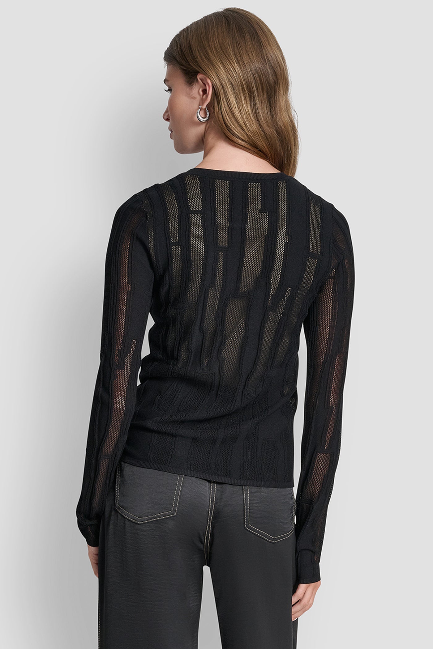 LAYERED MIXED STITCH SWEATER